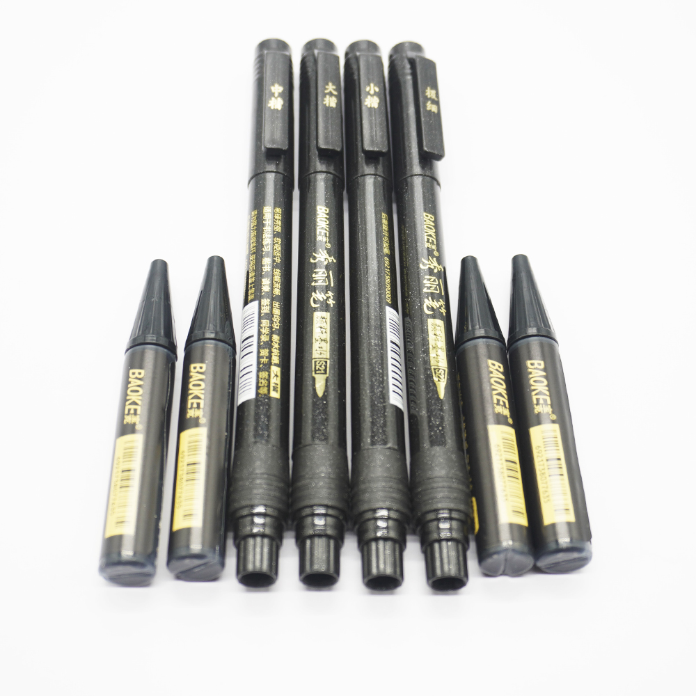 Bút dạ lông S20-23 kèm mực viết thư pháp bộ 4 bút - Ảnh 4