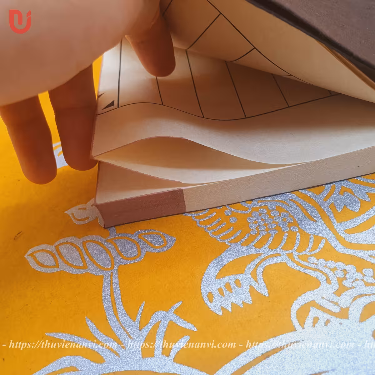 Sổ thư pháp bìa cậy giấy dó theo lối cổ - Ảnh 9