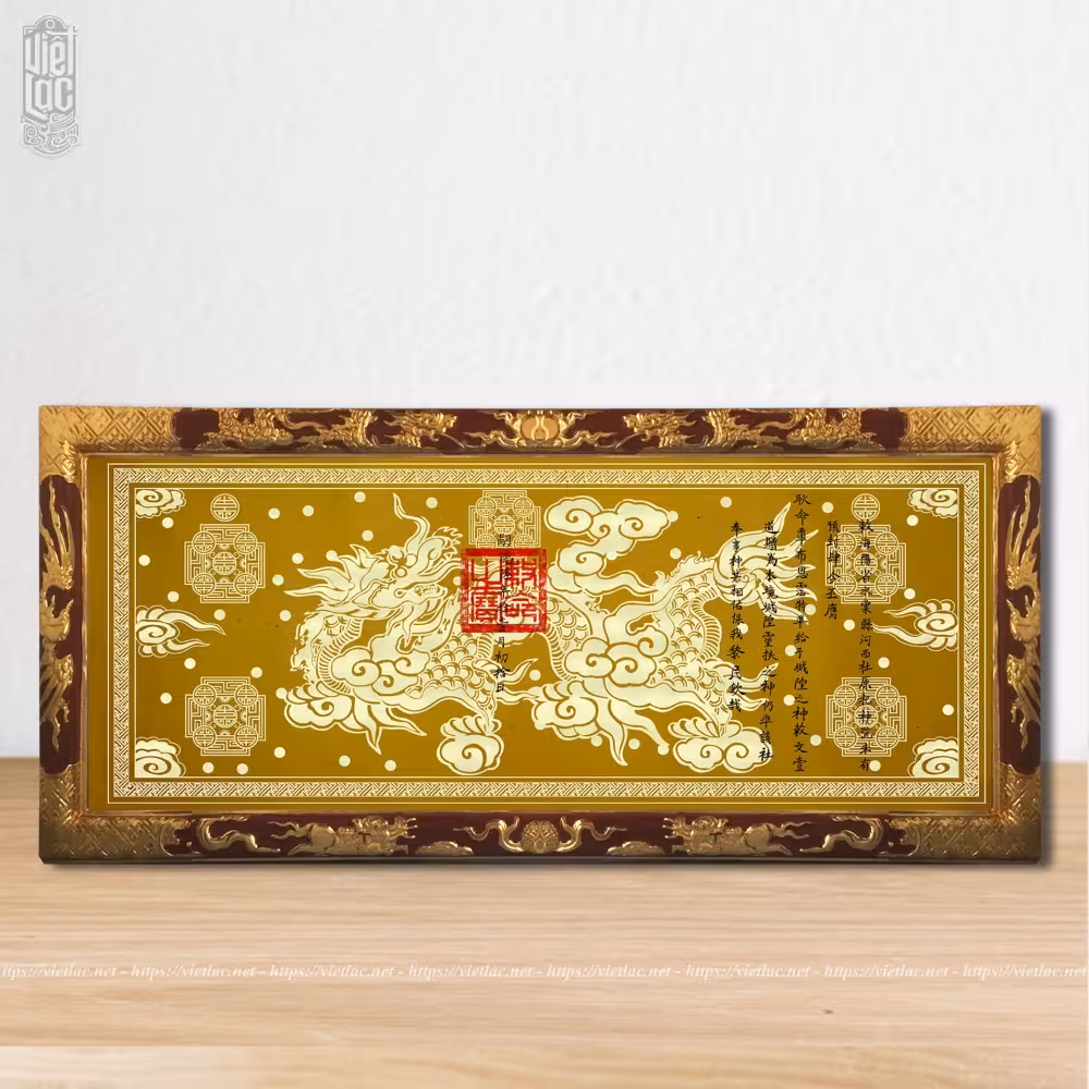 Khung sắc phong gỗ mít sơn son thiếp vàng - Ảnh 5