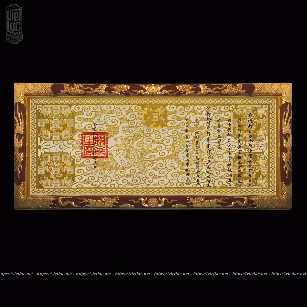 Khung sắc phong gỗ mít sơn son thiếp vàng - Ảnh 6