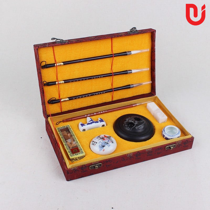 Bộ văn phòng tứ bảo hộp gấm (bộ 4 bút)