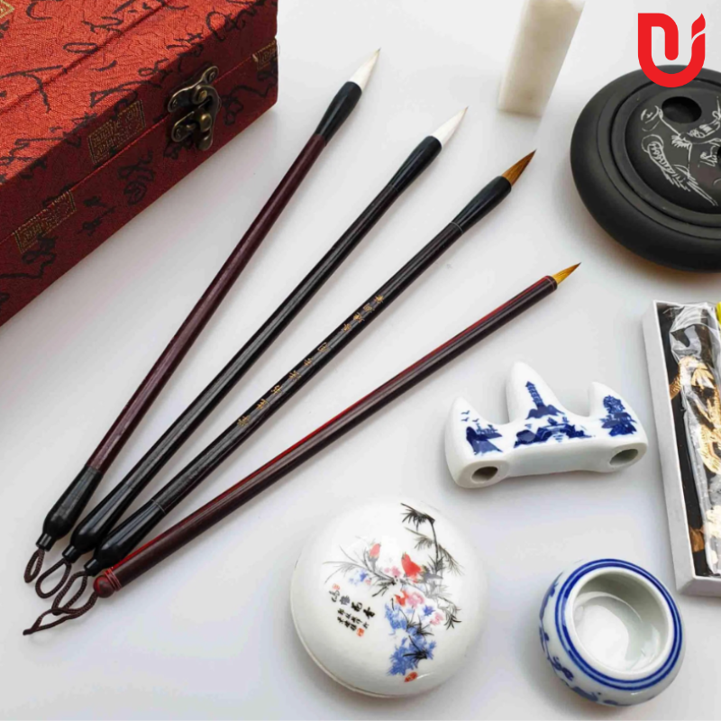 Bộ văn phòng tứ bảo hộp gấm (bộ 4 bút) - Ảnh 2