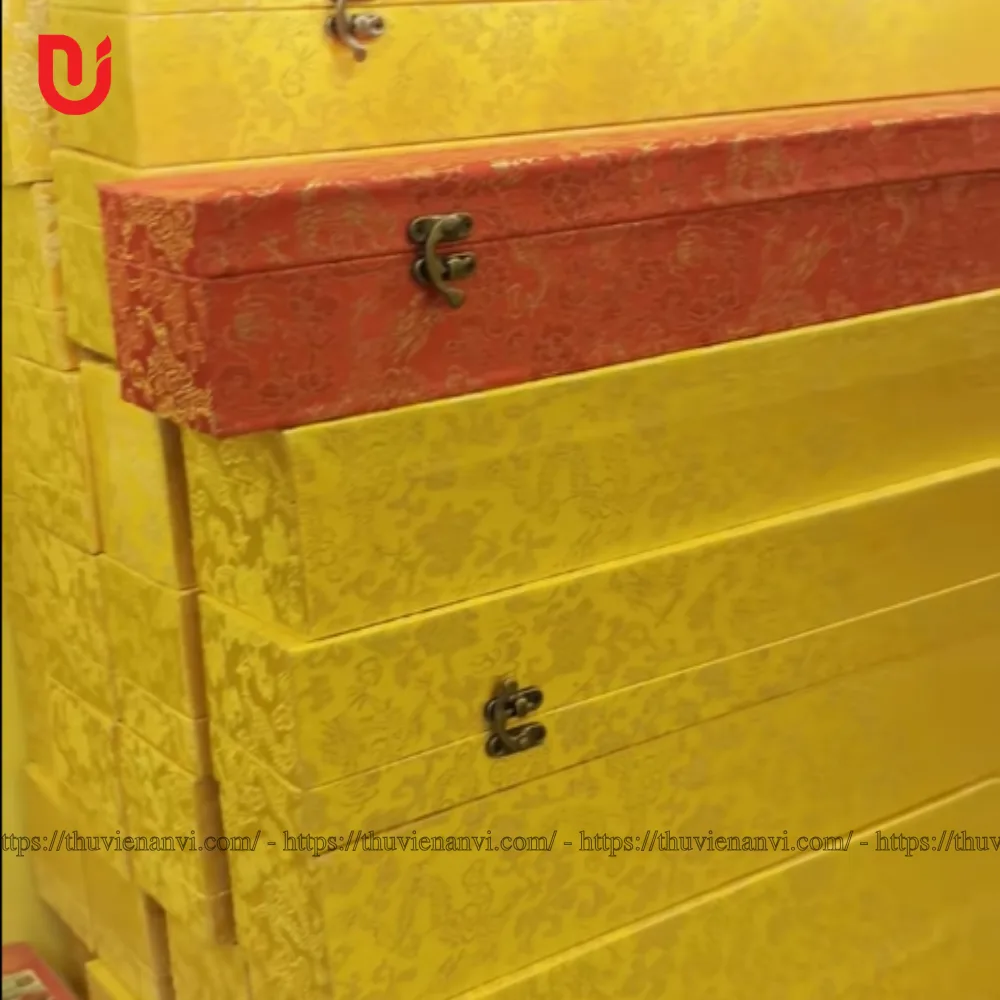 Hộp đựng sắc phong 70x7x7cm bọc gấm - Ảnh 4