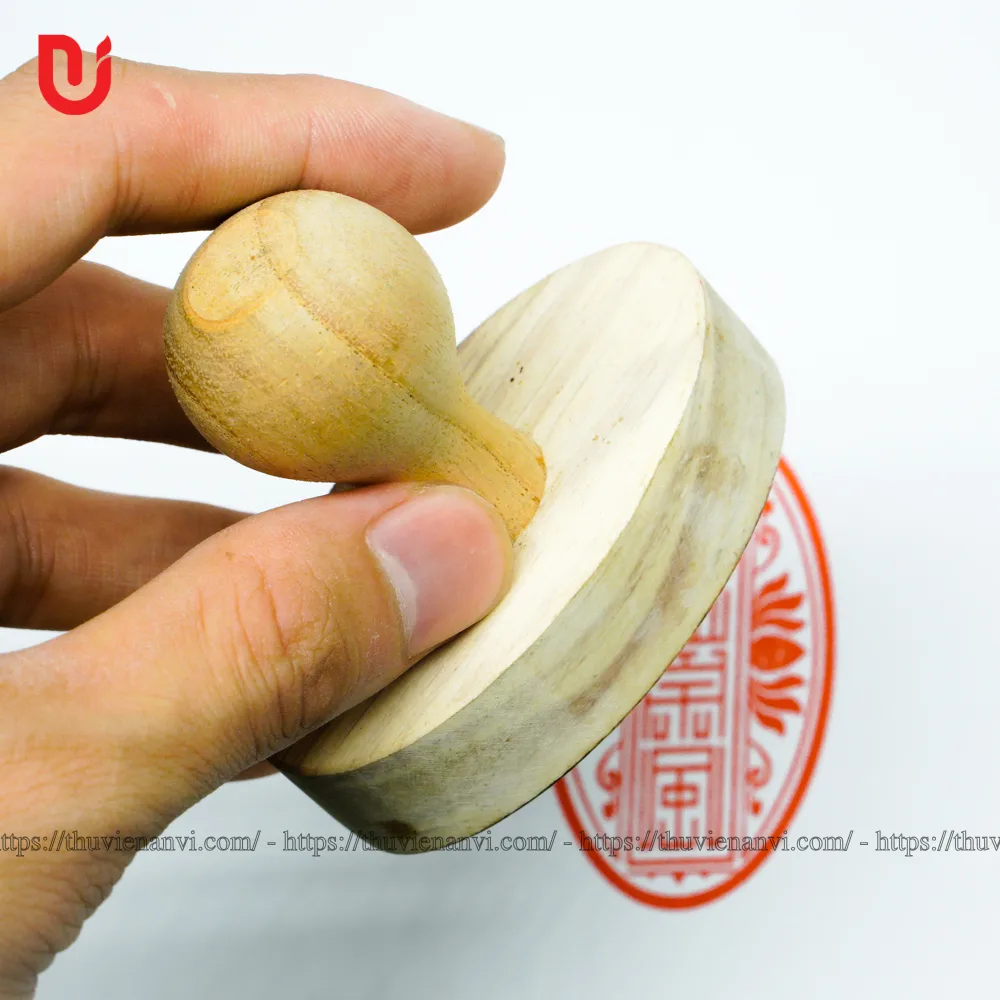 Dấu triện Phật Tổ Tông Phong bầu dục 4x7cm gỗ - Ảnh 4